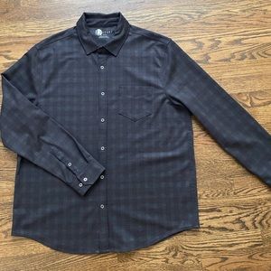 Men’s XL Nicoby flannel long sleeve button down dark navy grey plaid